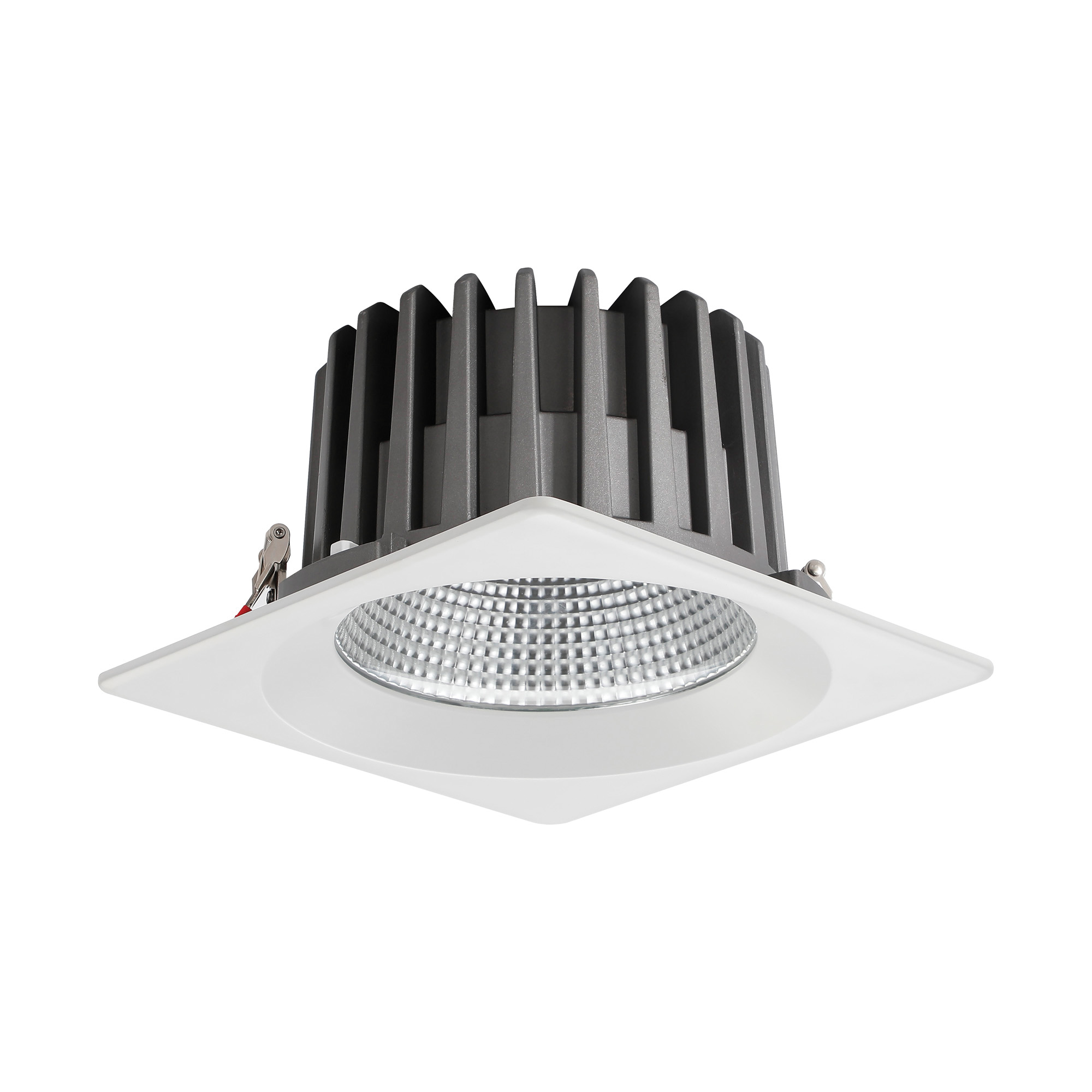 DL200082  Bionic 50, 50W, 1200mA, White Deep Square Recessed Downlight, 4380lm ,Cut Out 175mm, 50° , 3000K, IP44, DRIVER INC., 5yrs Warranty.
